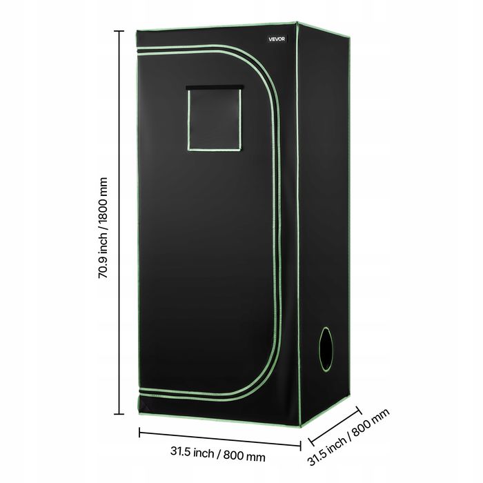Namiot do uprawy VEVOR 80X80X180 cm growbox 600D wysoce odblaskowy