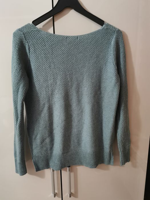Sweter sweterek damski długi rękaw zielony 36 S cieńszy
