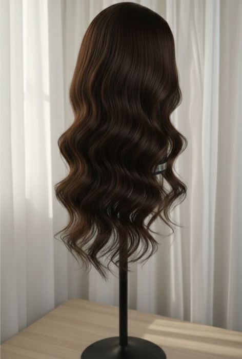 Peruka czekoladowy ciemny brąz treska brąz przedłużanie włosów