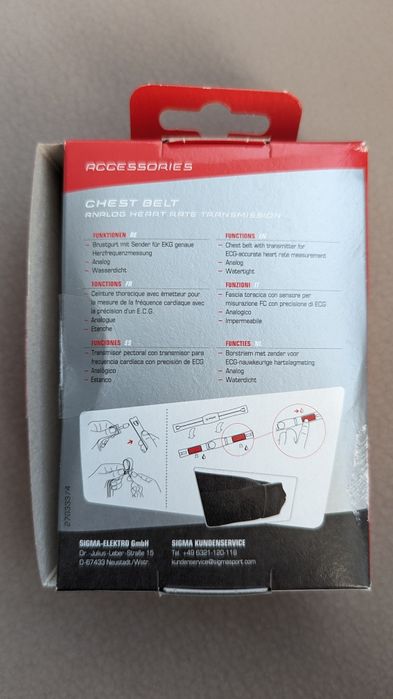 Sigma chest belt analog pas pulsometr