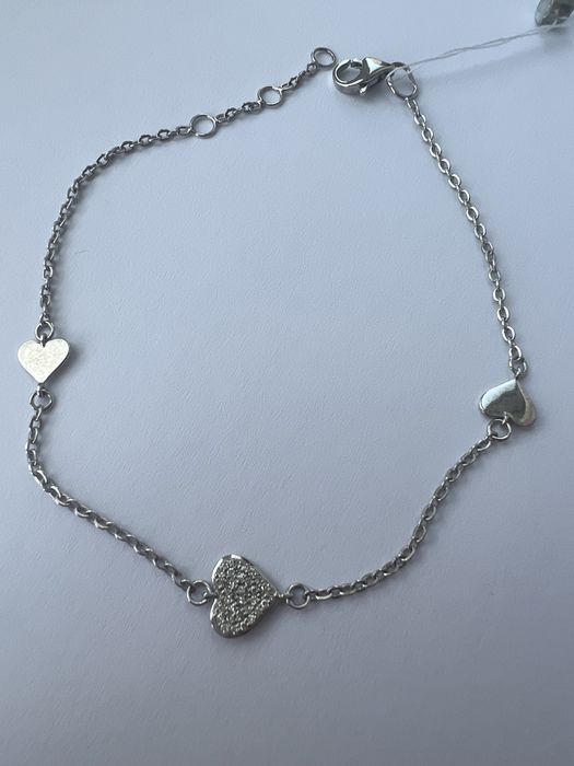 Золотой браслет с бриллиантами белое зозолото 585 проба