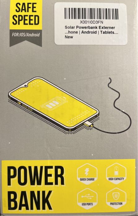Power bank solar 26800 mAh