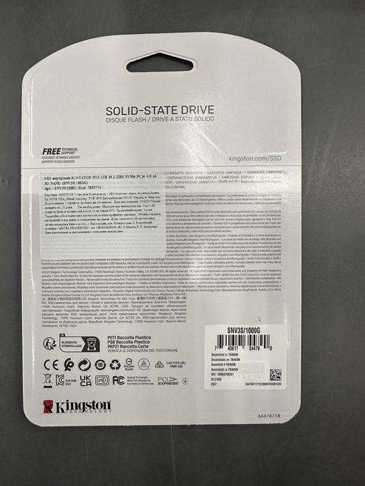 SSD накопичувач Kingston NV3 1 TB m.2