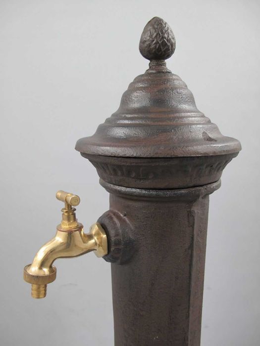 SŁUPEK ŻELIWNY hydrant do ogrodu retro kran mosiężny brązowy