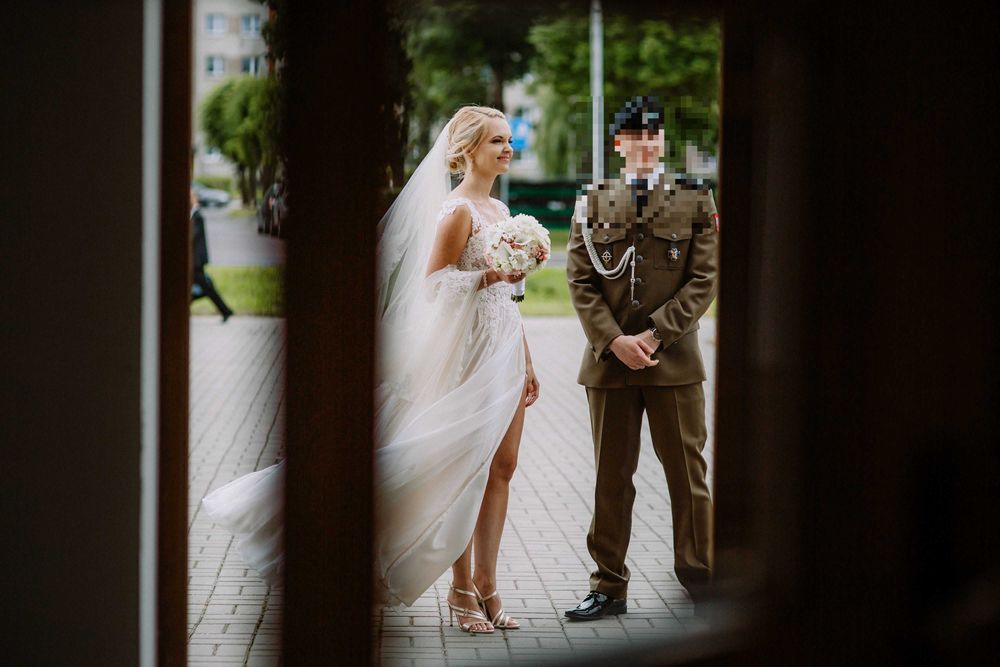 Romantyczna suknia ślubna Koletta Sand, rozmiar 36