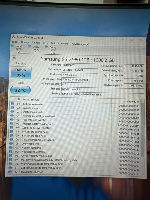 SSD 1 TB (85%) M.2 NVMe SAMSUNG 980 V-NAND