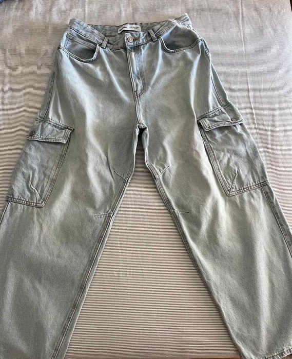 calças de ganga com bolsos Homem
