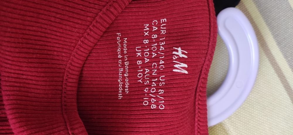 Zestaw bluzki prążkowane longsleeve MyBasic H&M 134/140