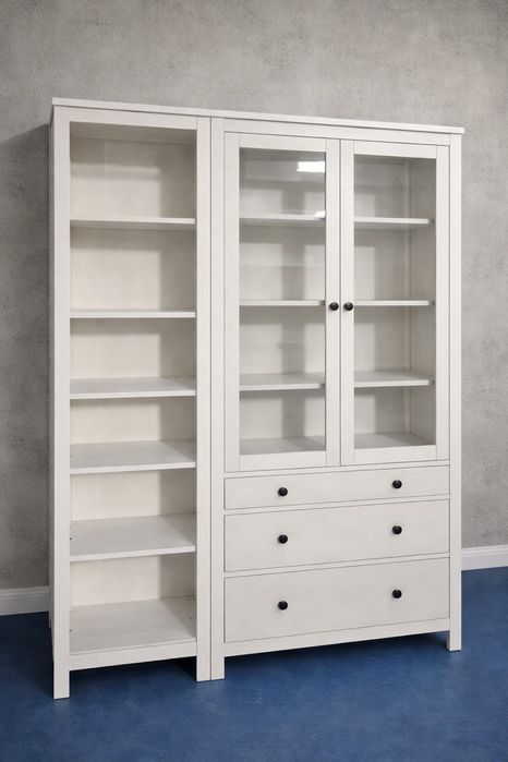 Zestaw mebli ikea hemnes witryna + regał hemnes / dostawa