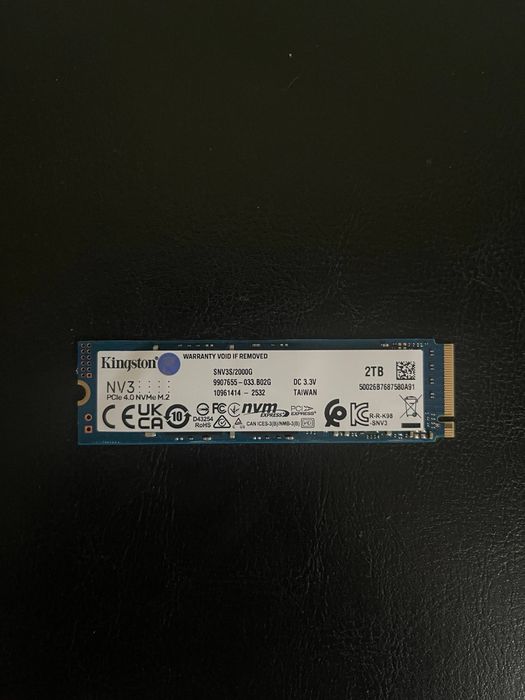 SSD Kingston NV3 2TB NVMe M.2 PCIe 4.0 100%