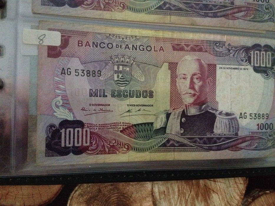 MARECHAL CARMONA,4 notas ANGOLA 1 N/Circulada 3 Muito Bem Consevação