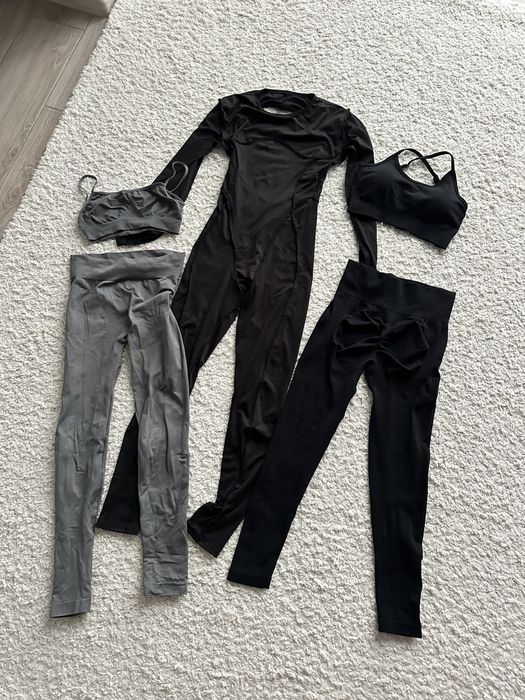 Комбінезон з голою спиною, безшовний костюм, лосини, топ