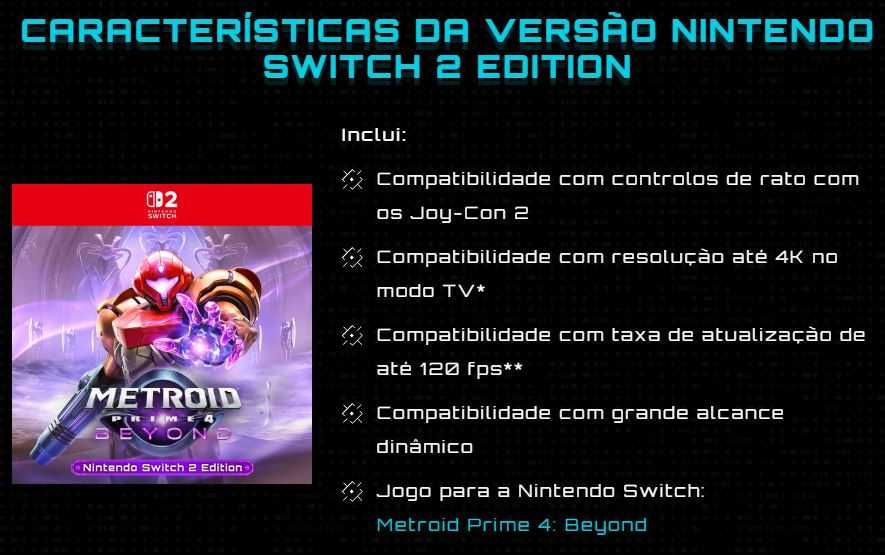 *** Jogo Metroid Prime 4: Beyond - Nintendo Switch 2 NOVO***