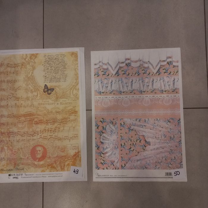 Papier ryżowy 4szt do decoupage 48 x 33 zestaw