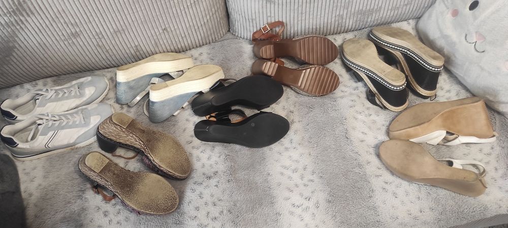 Paczka butów 8 par sandały buty koturny adidasy 40 Lasocki inne