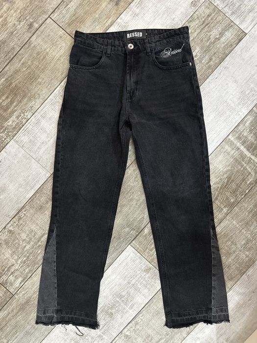 flared jeans black, клеш джинсы ressed