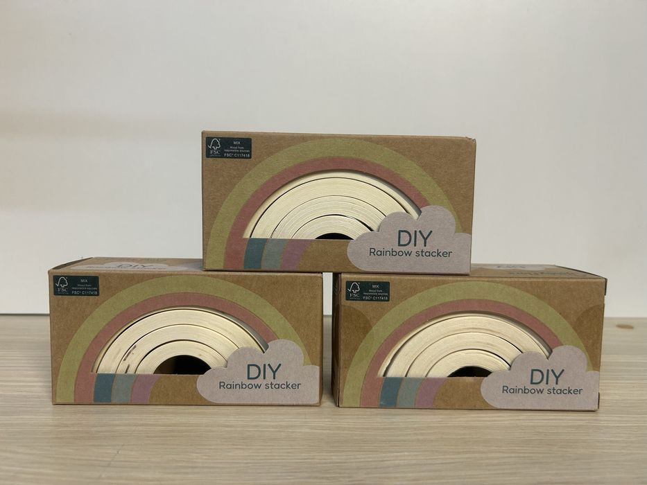 Drewniana układanka tęcza DIY – 3 opakowania nr.8114