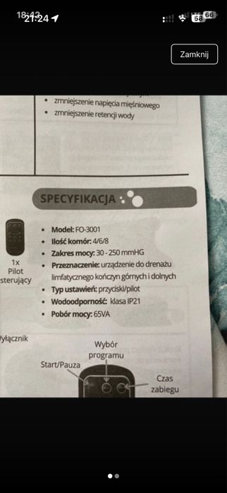 Spodnie drenaz limfatyczny presoterapia