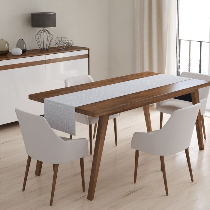 Bieżnik obrus 45x140 szary coffee Panama