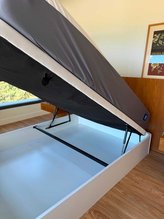 Cama/Sommier de Casal + Colchão Emma Hybrid – 140x200 cm