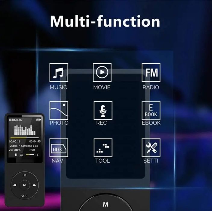 MP3-MP4 плеер 8GB+Micro SD,FM Radio,Bluetooth,EBook, диктофон,видео