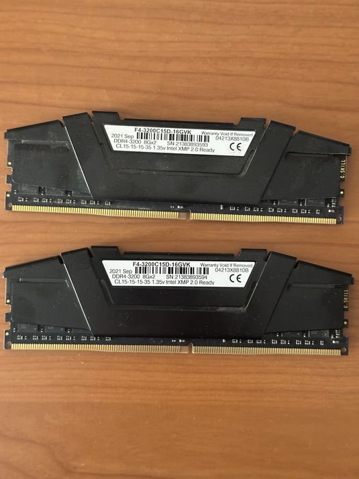 Оперативна памʼять 16 gb. DDR4 2x8GB/3200 G.Skill Ripjaws V