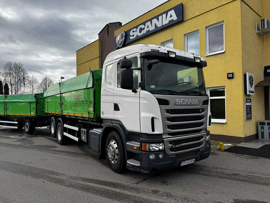 samochód ciężarowy Scania i przyczepa KEMPF