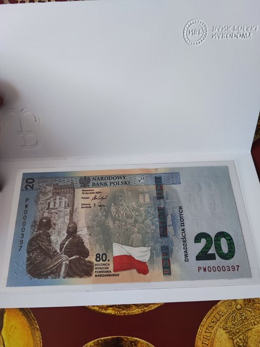 Banknot kolekcjonerski NBP Powstanie Warszawskie nr 397