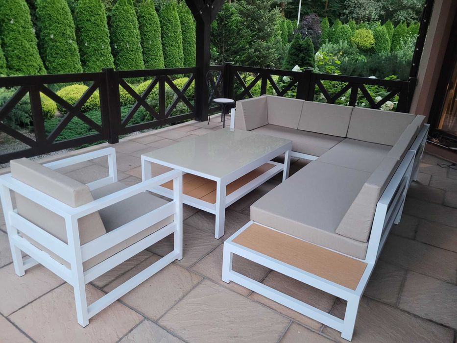 Meble tarasowe modułowe ogrodowe nowoczesne gruby profil ALUMINIUM PL