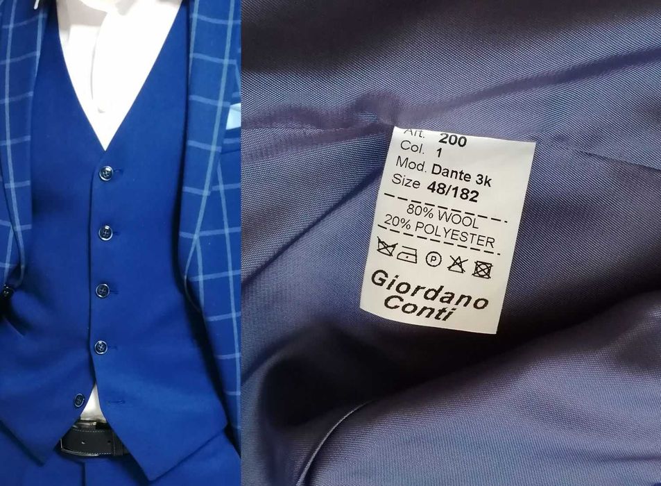 Костюм мужской, стильная тройка Giordano Conti, пиджак в клетку, 50 р.