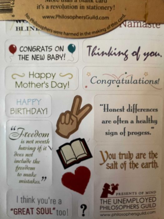 Cartão de Saudação e Autocolantes "Mahatma Gandhi"