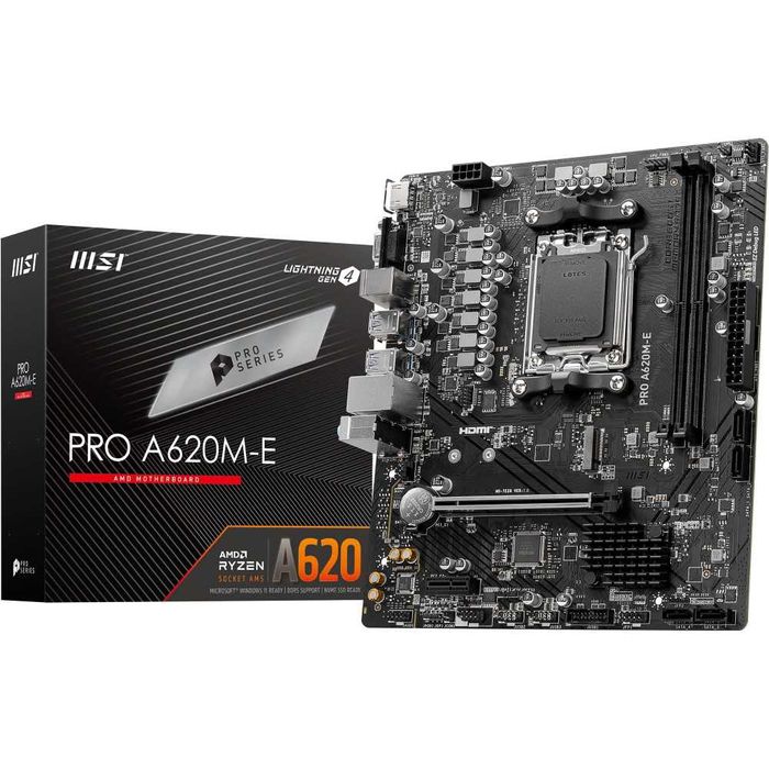 Motherboard MSI PRO A620M-E AM5 + Amd Ryzen 5 7600 + Unykach MIR 100 ARGB Preta