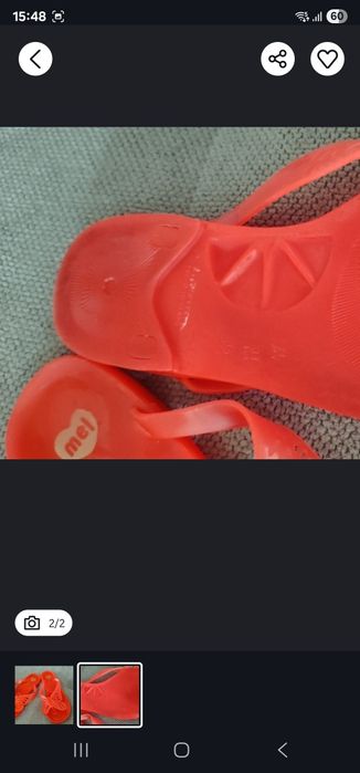 Hit Melissa klapki motyl  japonki MEL 39 25cm