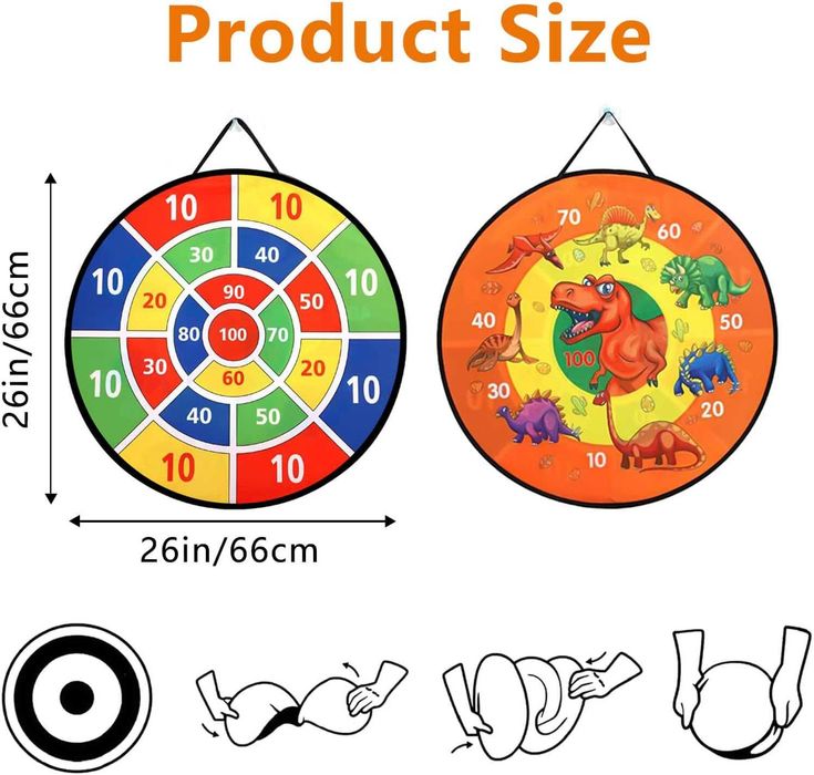 Jogo tabuleiro dardos para criança dupla face em velcro 66 cm - NOVO