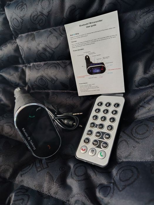 Transmiter samochodowy FM  Bluetooth pilot kabel Aux