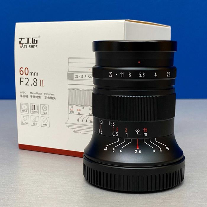 7Artisans 60mm f/2.8 II (Canon RF-S) - NOVA - 3 ANOS DE GARANTIA