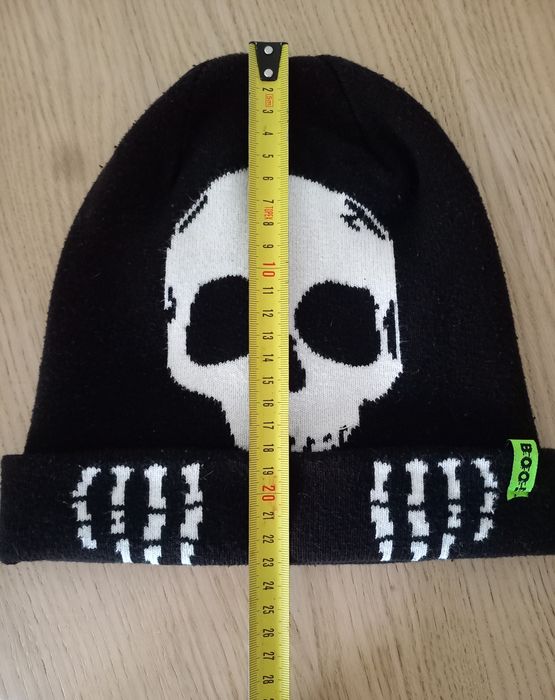 Czapka H&M czarna z czachą podwójna ciepła dla chłopca/męska rozmiar L