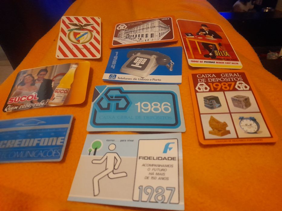 Calendários de bolso variados dos anos 80