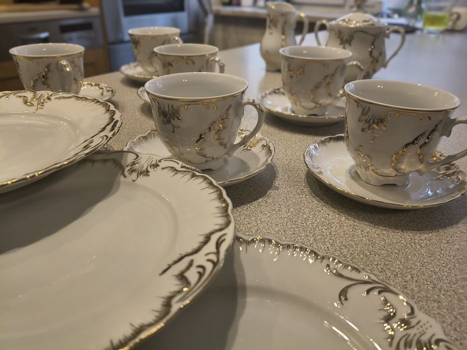 Serwis kawowy dla 6 os. Rococo , anna. 20 elementów, Ćmielów