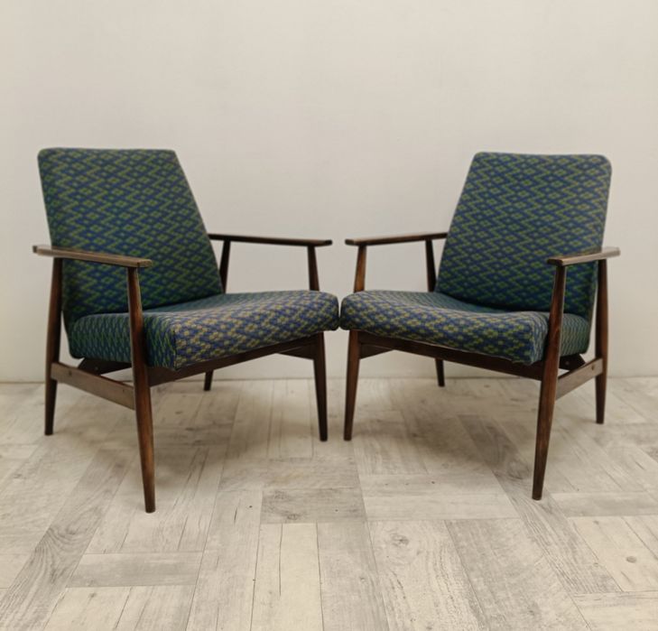 fotel fotele PRL lis lisek vintage design stare oryginał