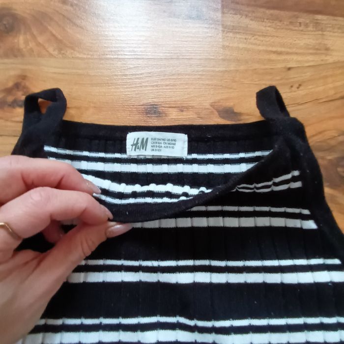 Koszulka 134 140 H&M top na ramiączka w paski