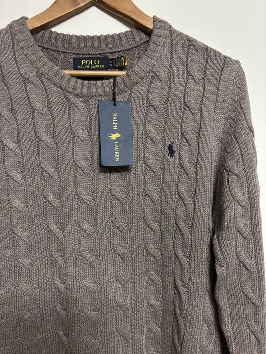 Kawowy sweter męski Polo Ralph Lauren 100% bawełna rozmiar S