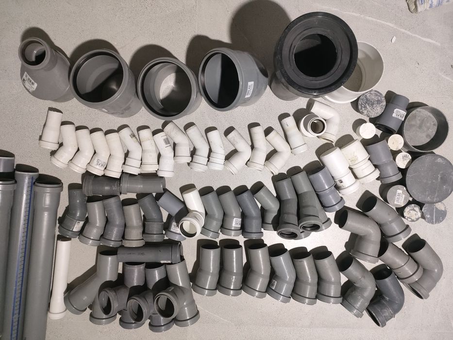 Zestaw elementów hydrauliki rura Pex ,kolanka ,rury kanalizacyjne. zaw