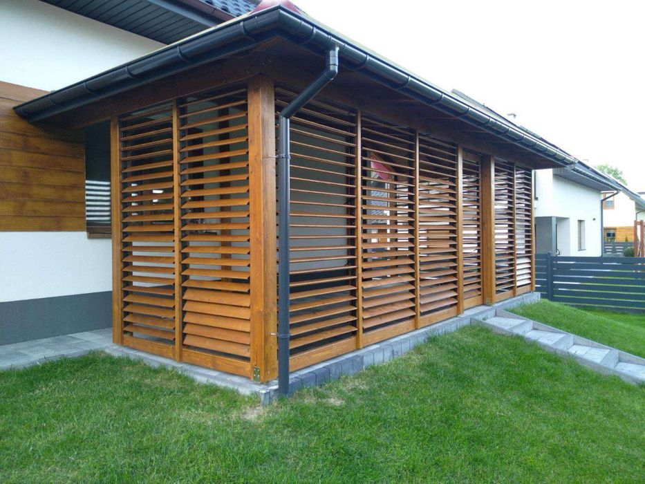 System żaluzji 109 cm, ruchome deseczki, metalowy. Stalowy mechanizm