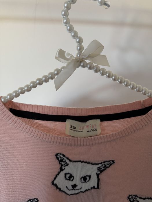 Sweter Bershka pieski różowy S