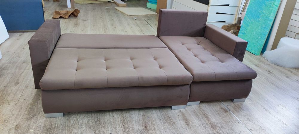 Kanapa Bruno | Narożnik z półką | Uniwersalne strony