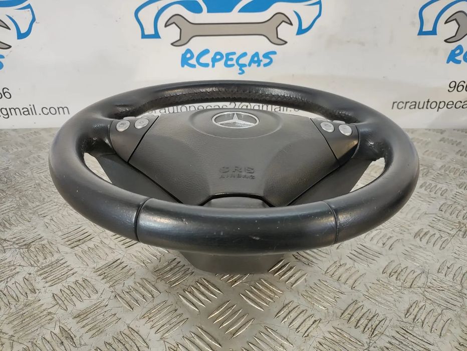 VOLANTE GUIADOR COMPLETO MERCEDES SLK R171 PELE MULTIFUNÇÕES AIRBAG