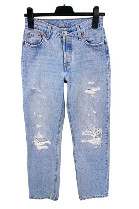 A20 spodnie damskie jeansy LEVIS mom fit proste przetarcia S 36