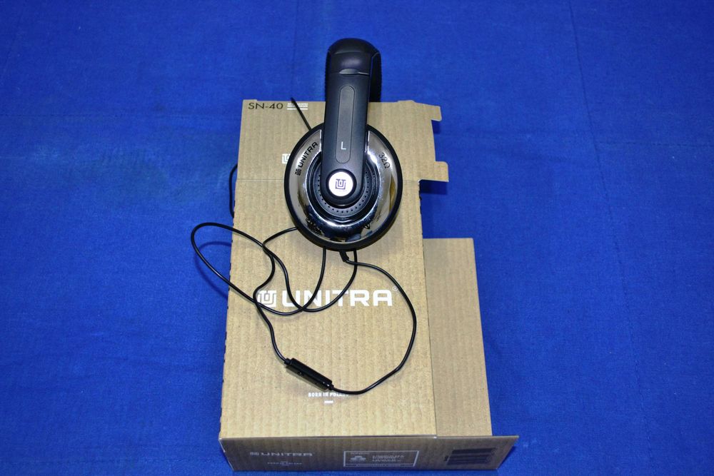 Słuchawki nauszne UNITRA SN-40 z mikrofonem - oryginał -