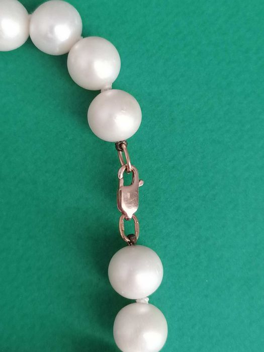 Намисто(колье,бусы) натур. перли бiлi великi iз золотим замком сертифi